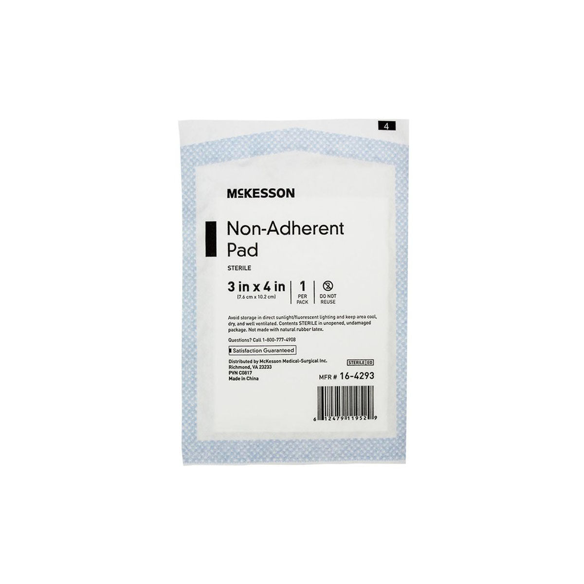 McKesson Non-Adherent Pad, sterile, 3 McKesson Non-Adherent Pad, sterile, 3
