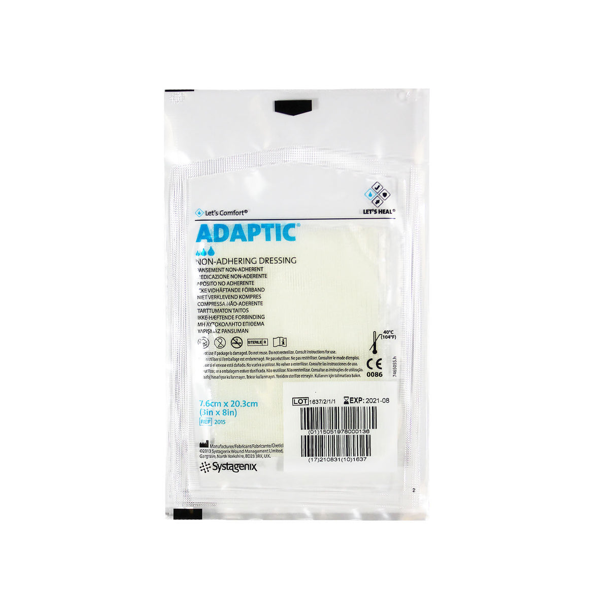 Systagenix Adaptic Non-Adhering Dressing, sterile, 3 Systagenix Adaptic Non-Adhering Dressing, sterile, 3