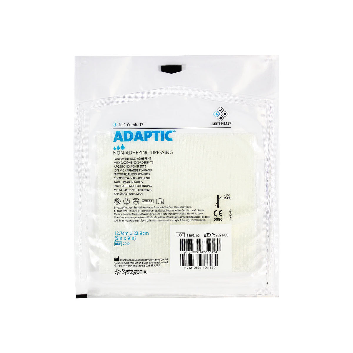 nonadherent dressing Systagenix Adaptic Non-Adhering Dressing, sterile, 5