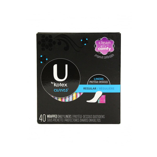 U by Kotex Curves Liners, Regular, 40 count