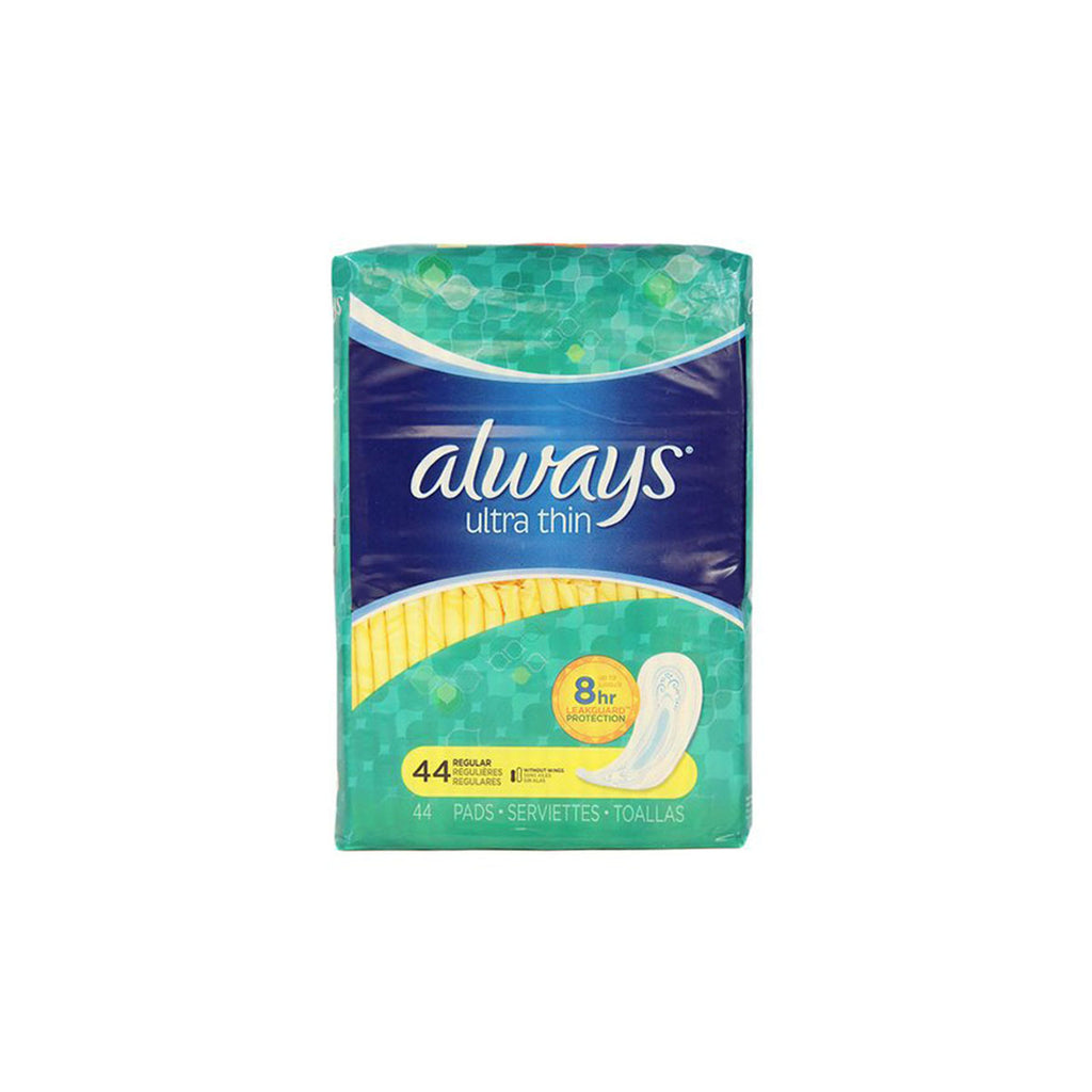 Always Ultra Thin Regular Pads Without Wings, 44 count