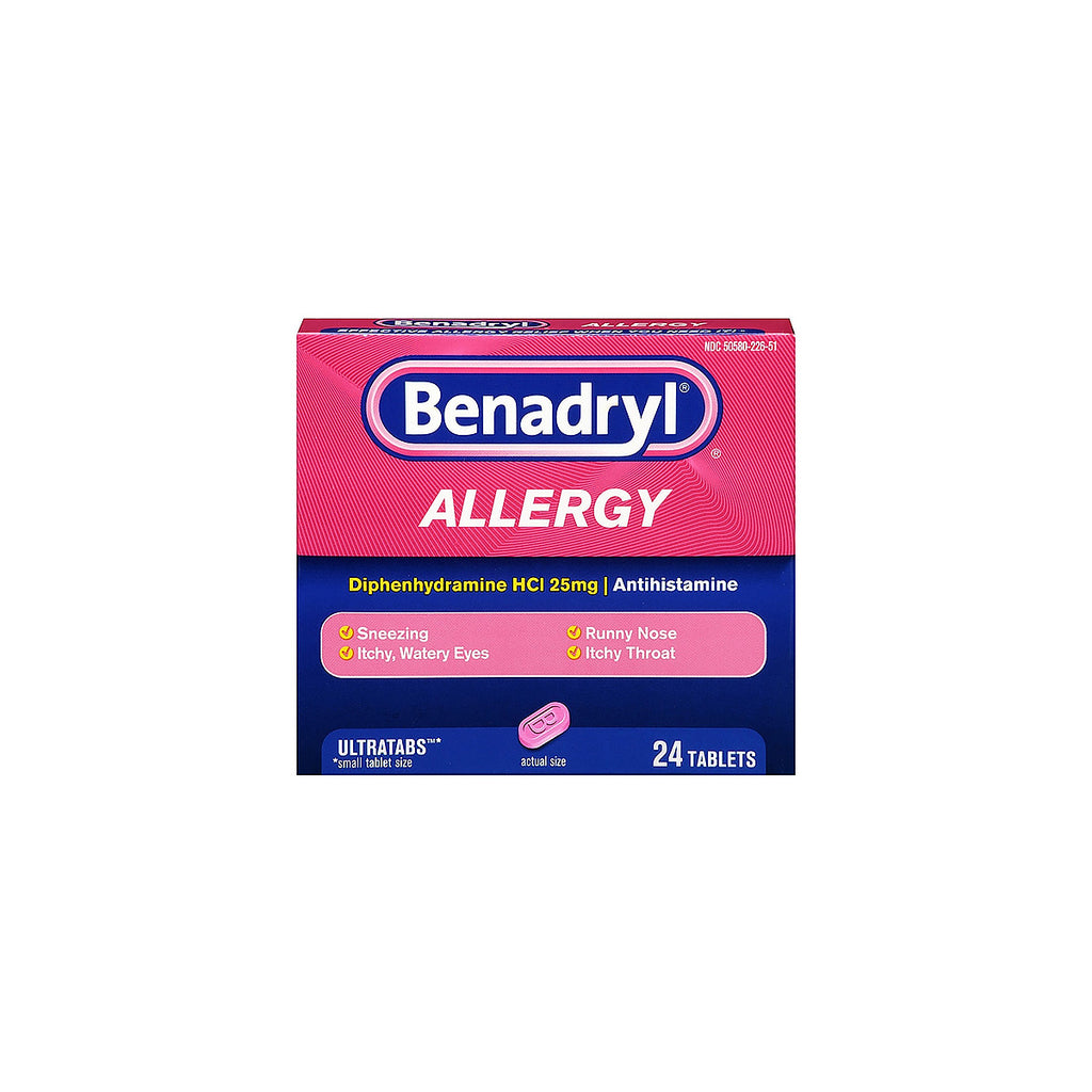 Benadryl Allergy Ultratabs, 25mg, 24 tablets