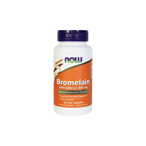 NOW Foods Bromelain, 2400 GDU/g - 500 mg, 60 capsules