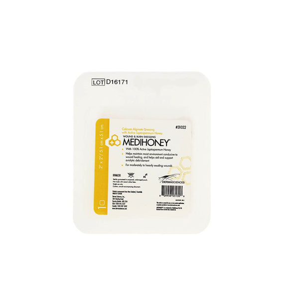 Derma Sciences Medihoney Calcium Alginate Dressing, 2" x 2"