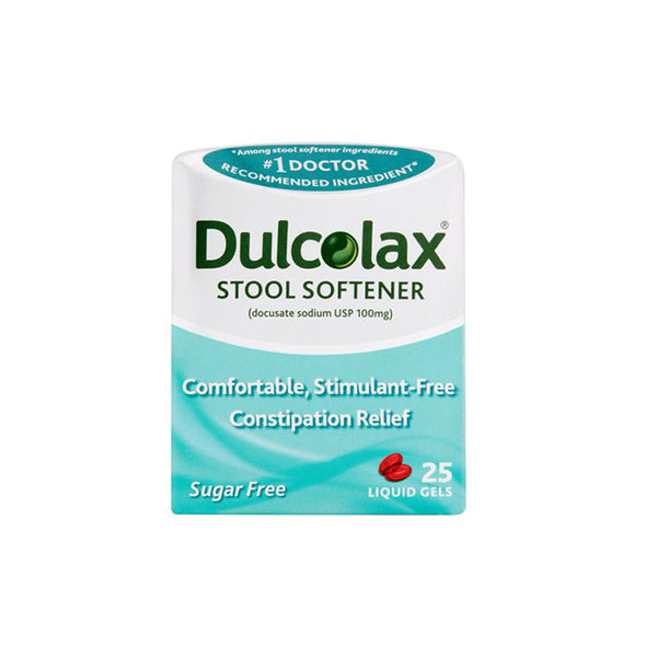 Dulcolax Stool Softener, Sugar Free, 100 mg, 25 liquid gels