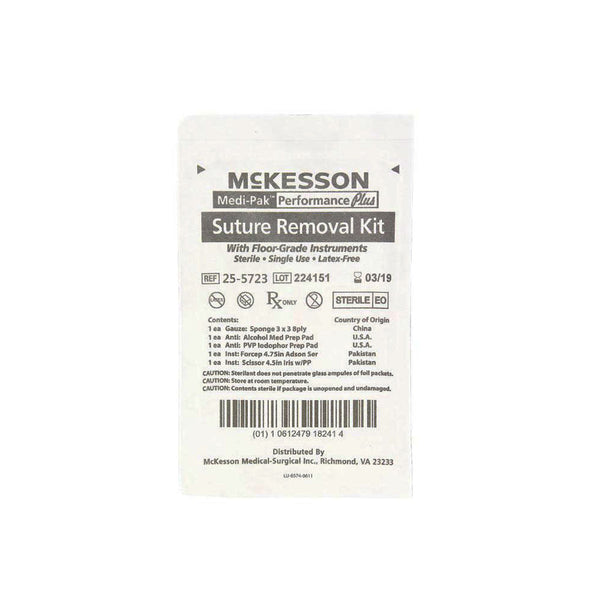 McKesson Suture Removal Kit with Metal Forceps & Scissors