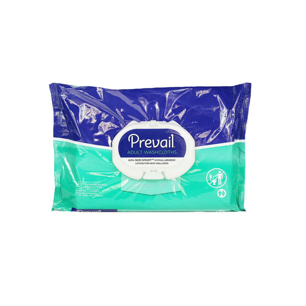 Prevail Adult Washcloths, Hypoallergenic, 12" x 8", pack of 48