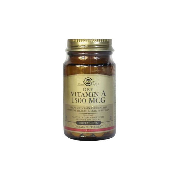 Solgar Vitamin A (Dry), 1,500 mcg (5,000 IU), 100 tablets