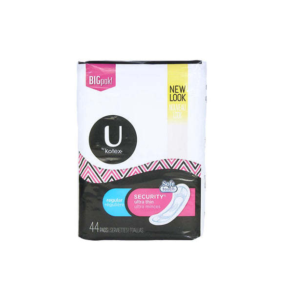 U by Kotex Security Ultra Thin Pads, Regular, 44 count